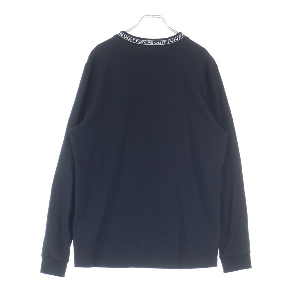 LOUIS VUITTON(ルイヴィトン) 19SS ネックロゴ コットン クルーネック 長袖Tシャツ カットソー ブラック RM191M HUC HGY02W
