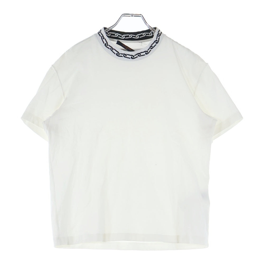 LOUIS VUITTON(ルイヴィトン) 20SS ウィズチェーン ジャガードリブ コットン 半袖Tシャツ カットソー ホワイト RM201M NPG HIY01W