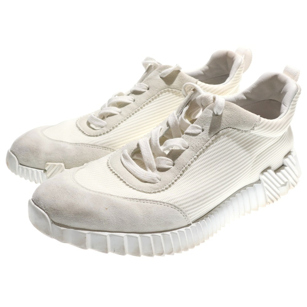 HERMES(エルメス) バウンシング Hロゴ スウェードレザー メッシュ ローカットスニーカー ホワイト