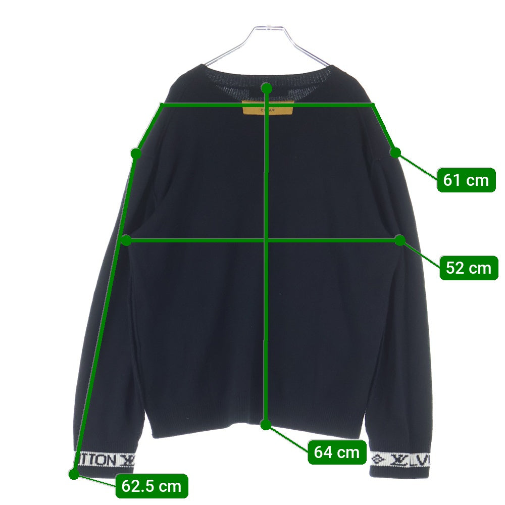 LOUIS VUITTON(ルイヴィトン) 23SS Arm Logo Cashmere Knit Sweater リブロゴ カシミヤ インサイドアウト ニット セーター ブラック RM231Q GK1 HON44W