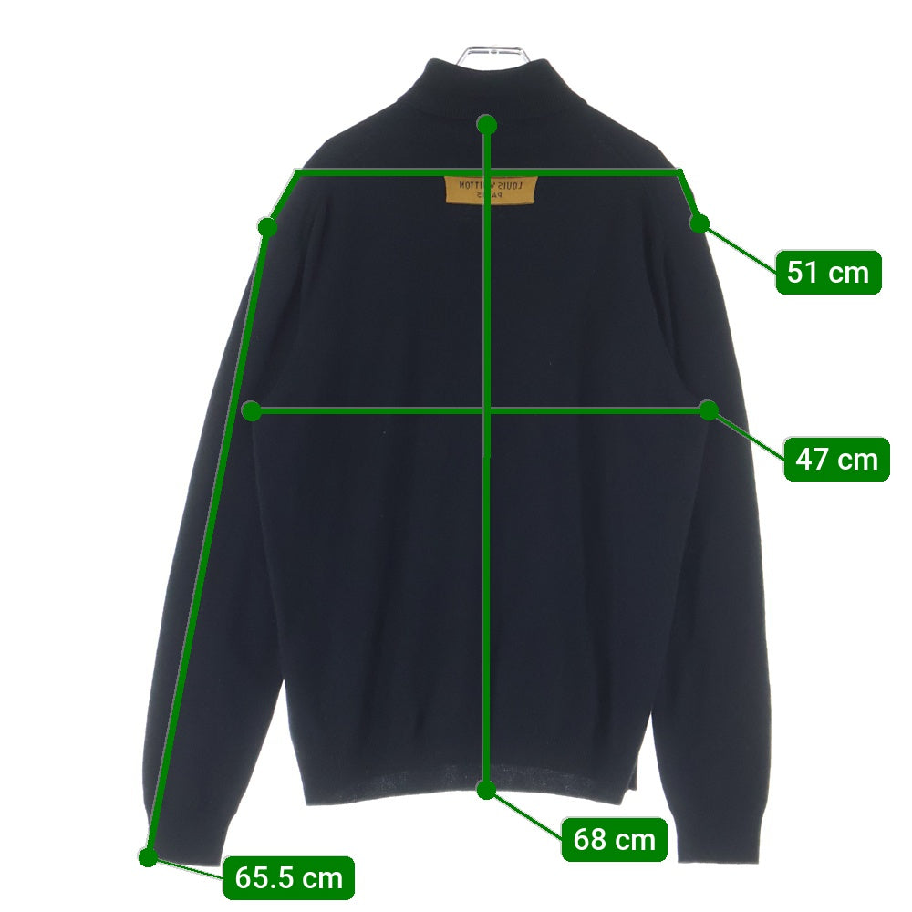 LOUIS VUITTON(ルイヴィトン) 22SS フロントLVロゴ タートルネック カシミヤ ニット セーター ブラック RM221Q JZE HMN41W