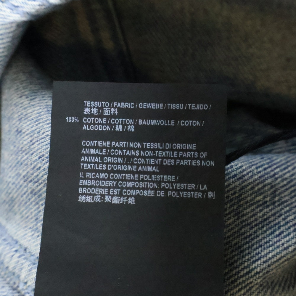 BALENCIAGA(バレンシアガ) ダメージ加工 バックキャンペーンロゴ刺繍 デニムジャケット インディゴ 487342 TSB06