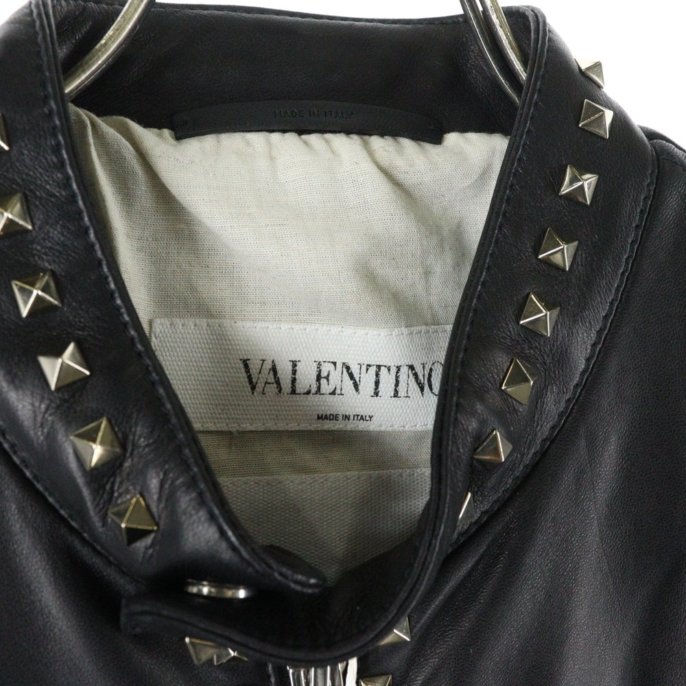 VALENTINO(ヴァレンティノ) ロックスタッズ レザー シングル ライダースジャケット ブラック NV3NA71P2AD