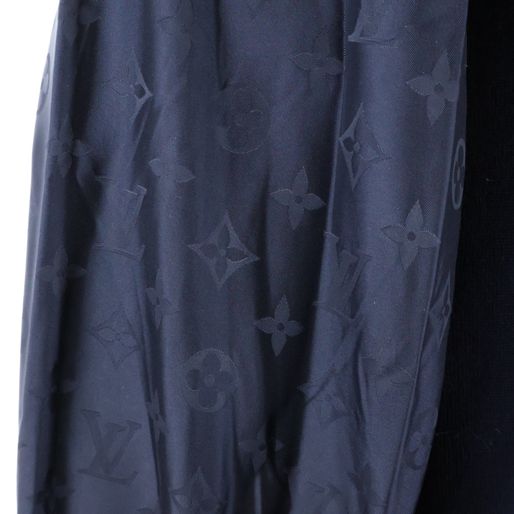 LOUIS VUITTON(ルイヴィトン) 18AW モノグラム ナイロン切替 ウール ニット ジップアップ ジャケット ブルゾン ネイビー RM182M GVN HFN03W