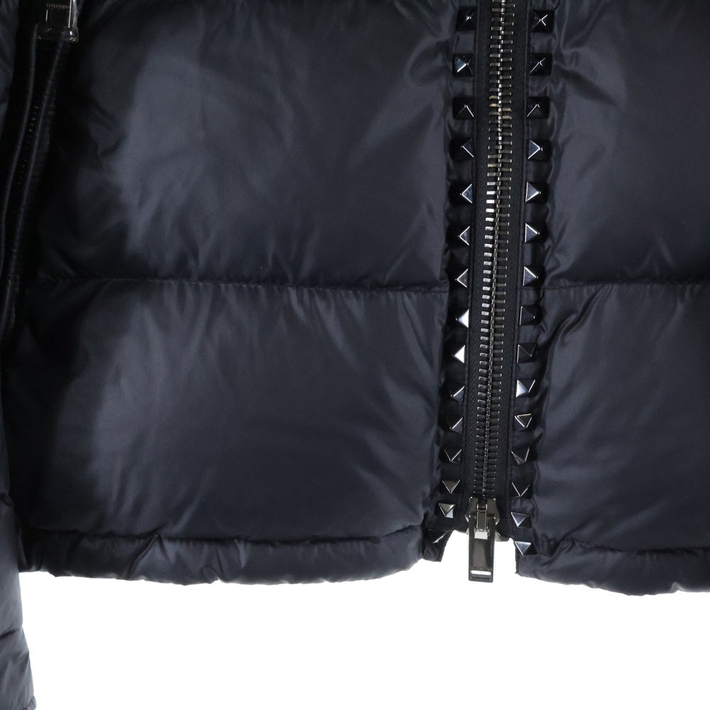 VALENTINO(ヴァレンティノ) Rockstud Untitled Placket Down Jacket ロックスタッズ ナイロン ダウンジャケット ブルゾン ブラック QV3CNA30RLM