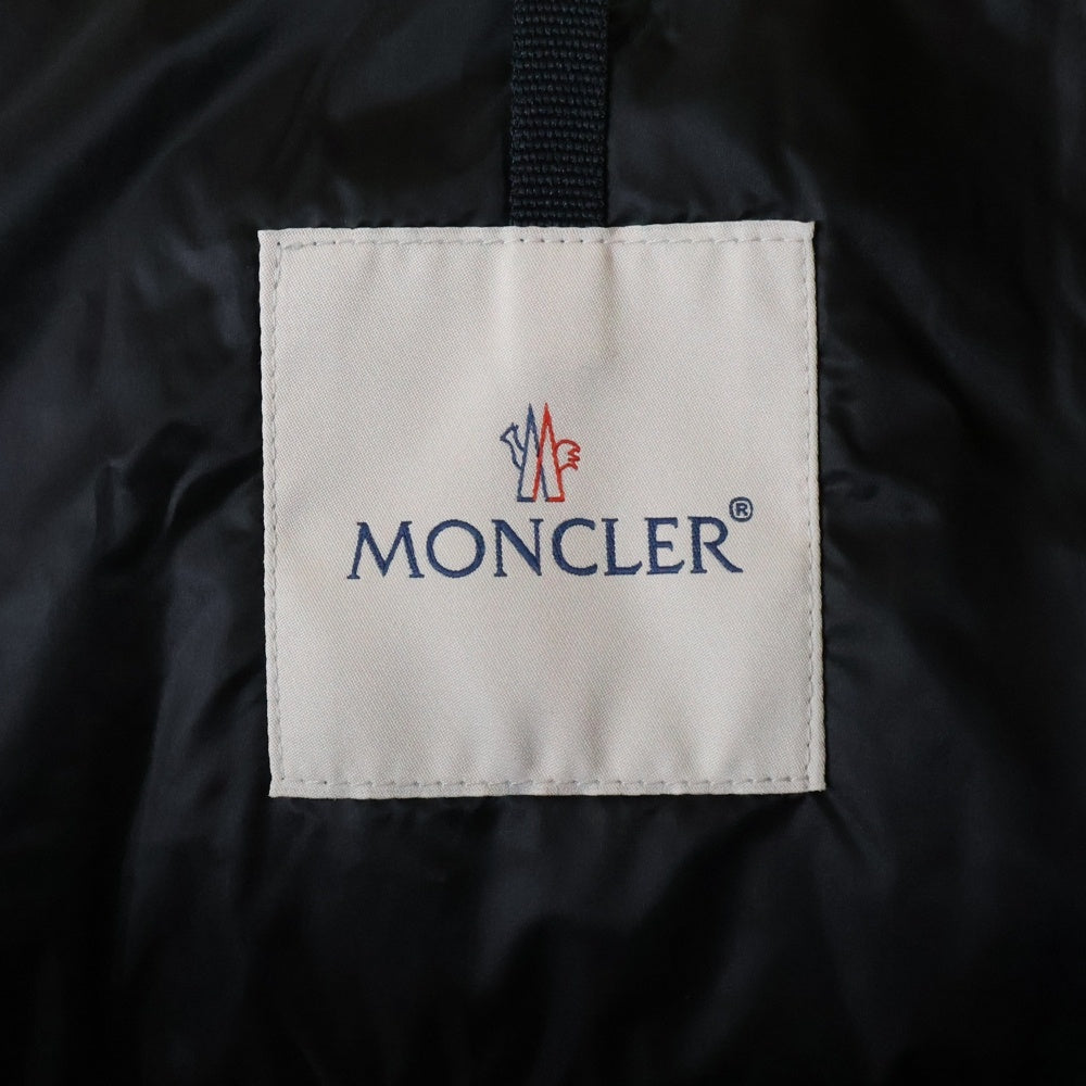 MONCLER(モンクレール) 16AW AUBURN レザー切替 キルティング ナイロン ダウンジャケット ブルゾン ブラック B20914095155 53279