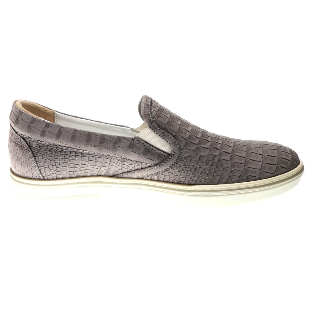 JIMMY CHOO(ジミーチュウ) 型押し レザー ローカットスニーカー スリッポン グレー