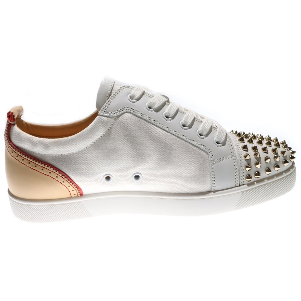 CHRISTIAN LOUBOUTIN(クリスチャンルブタン) スパイクスタッズ レザー ローカットスニーカー ホワイト