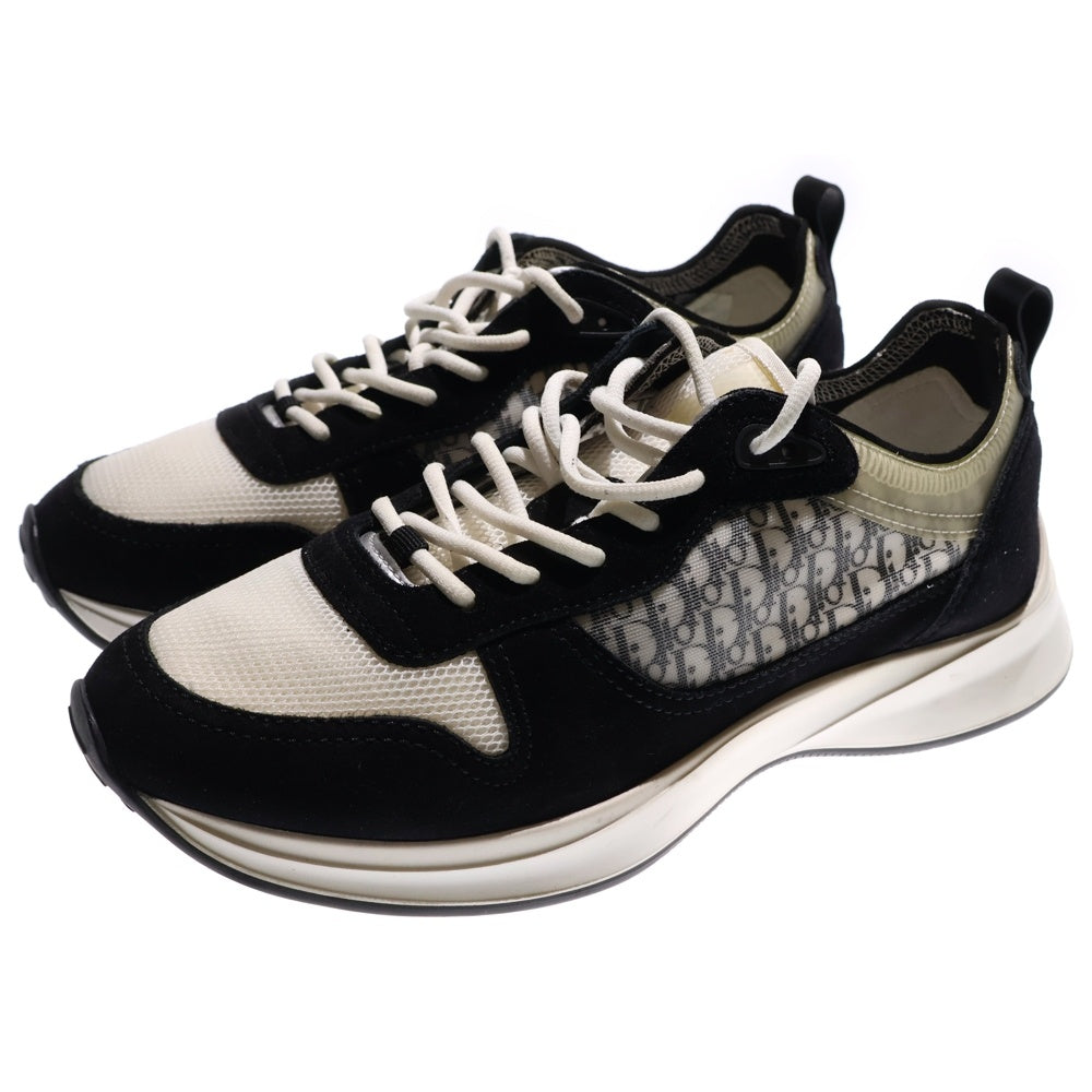 DIOR(ディオール) オブリーク スウェードレザー メッシュ ローカットスニーカー ブラック/ホワイト