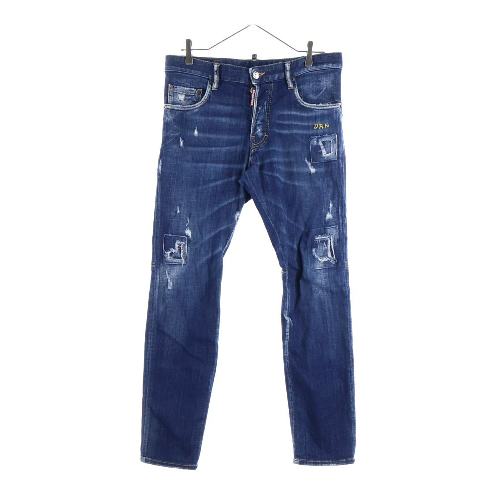 DSQUARED2(ディースクエアード) 18SS City Biker Jean シティバイカー スキニーデニムパンツ ブルー S74LB0348 S30342