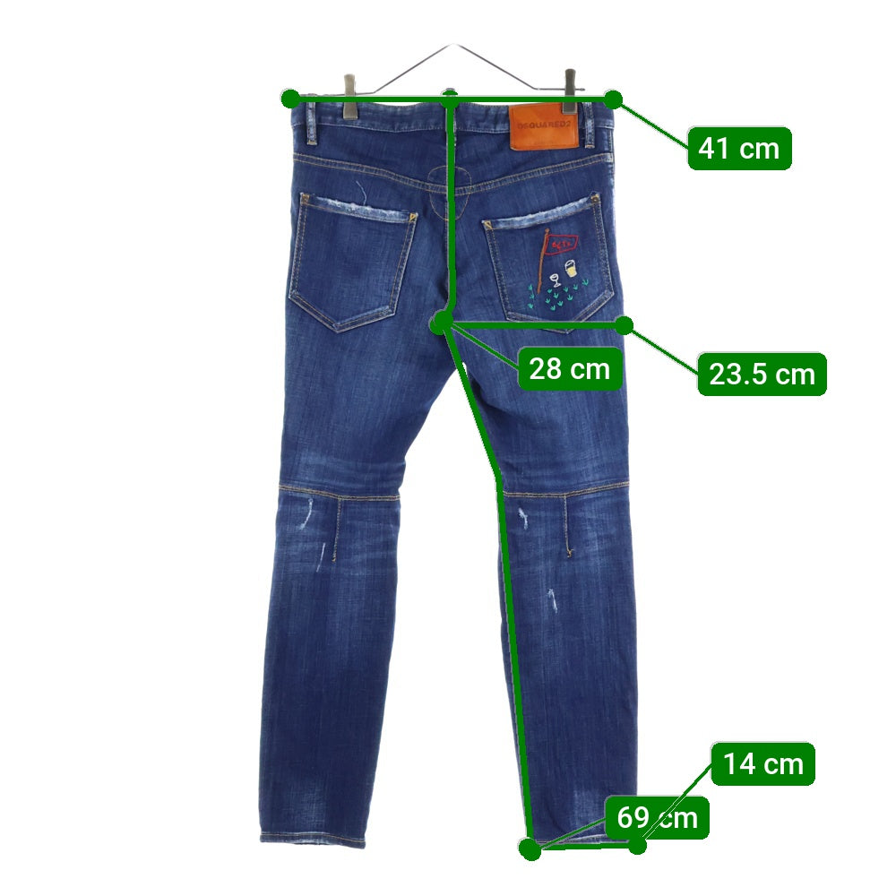 DSQUARED2(ディースクエアード) 18SS City Biker Jean シティバイカー スキニーデニムパンツ ブルー S74LB0348 S30342