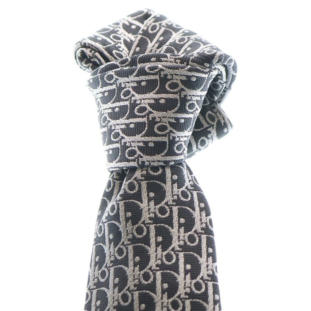 DIOR(ディオール) オブリーク総柄 シルク ネクタイ ブラック