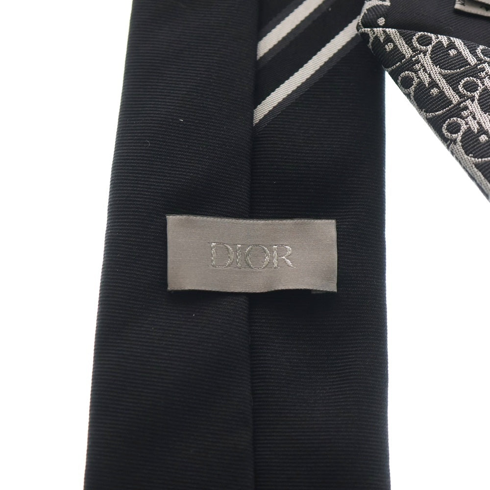 DIOR(ディオール) オブリーク総柄 シルク ネクタイ ブラック