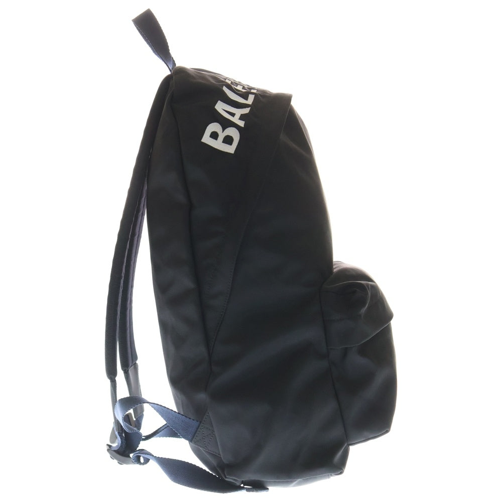 BALENCIAGA(バレンシアガ) ウィール ロゴ刺繍 ナイロン リュックサック バックパック ブラック 507460