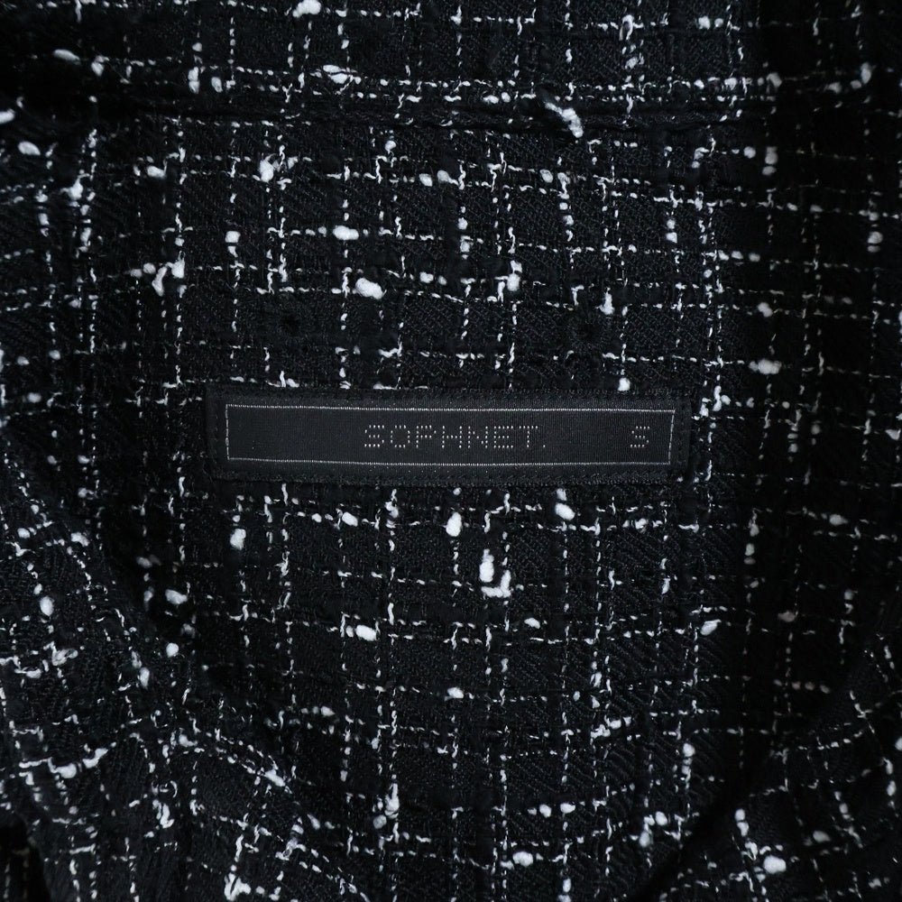 SOPHNET.(ソフネット) 24SS ツイード 半袖シャツ ブラック SOPH-240005