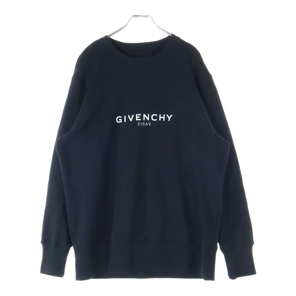 GIVENCHY(ジバンシィ) リバースロゴプリントクルーネック スウェットトレーナー ブラック BMJ0CB3Y6A