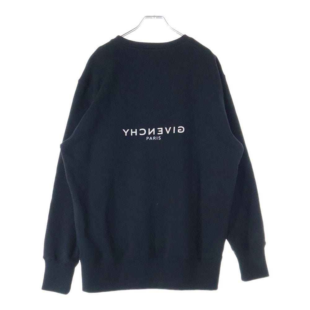 GIVENCHY(ジバンシィ) リバースロゴプリントクルーネック スウェットトレーナー ブラック BMJ0CB3Y6A