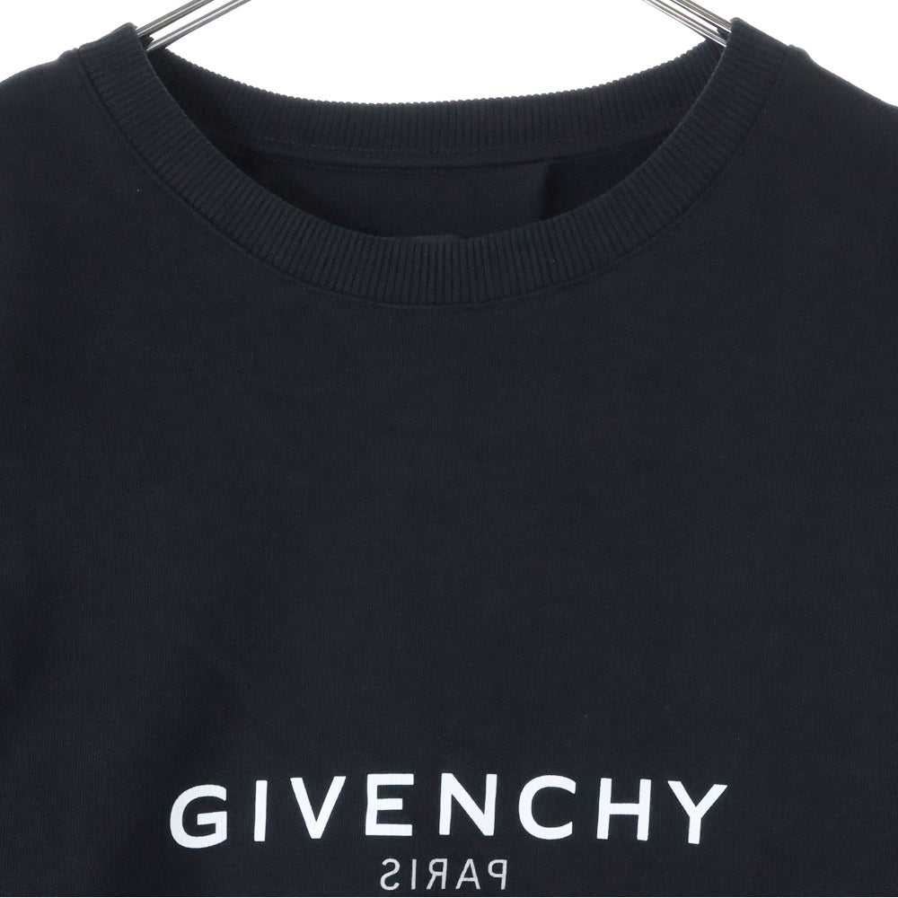 GIVENCHY(ジバンシィ) リバースロゴプリントクルーネック スウェットトレーナー ブラック BMJ0CB3Y6A