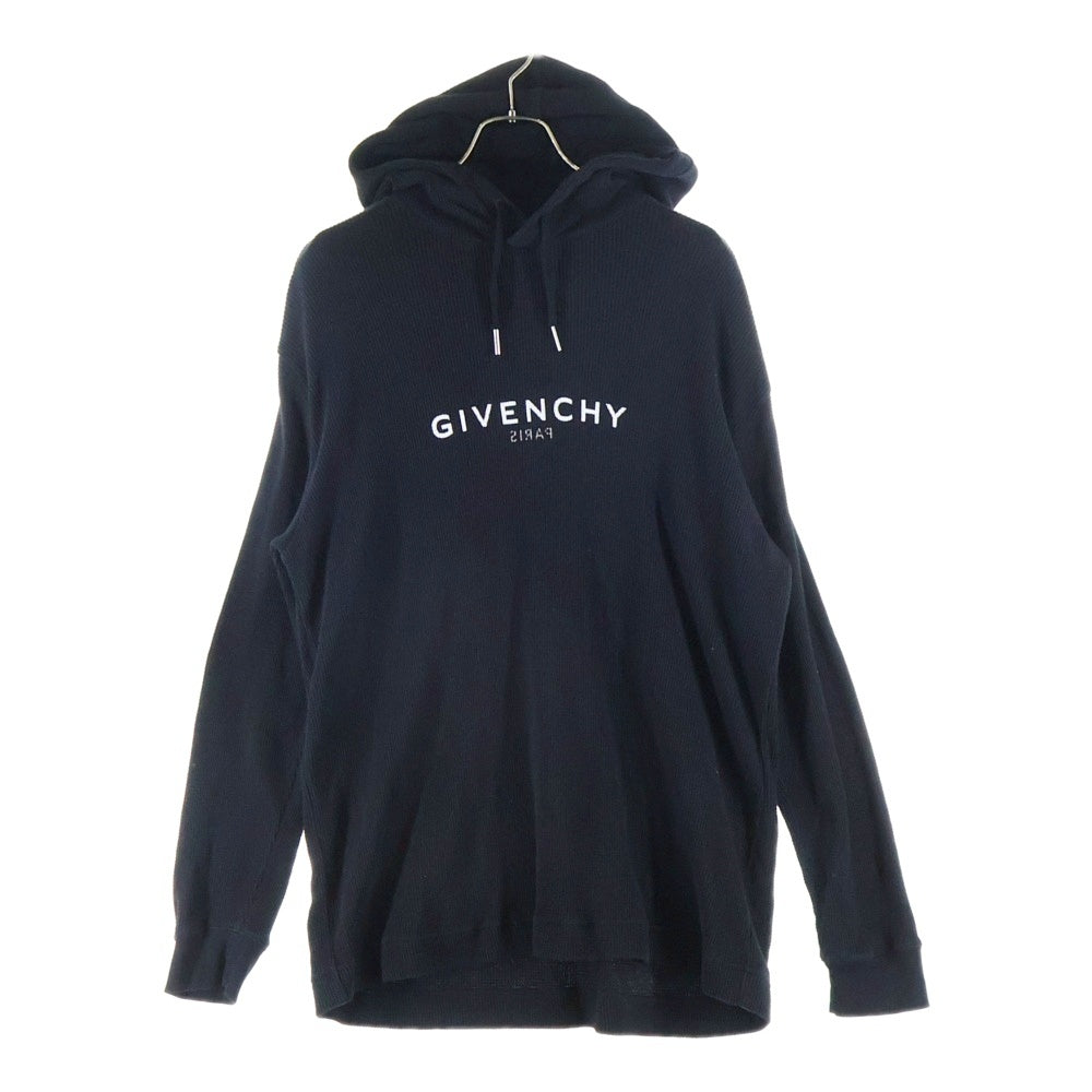 GIVENCHY(ジバンシィ) 23SS ロゴプリント サーマル スウェットプルオーバーパーカー ブラック BMJ0E030RX