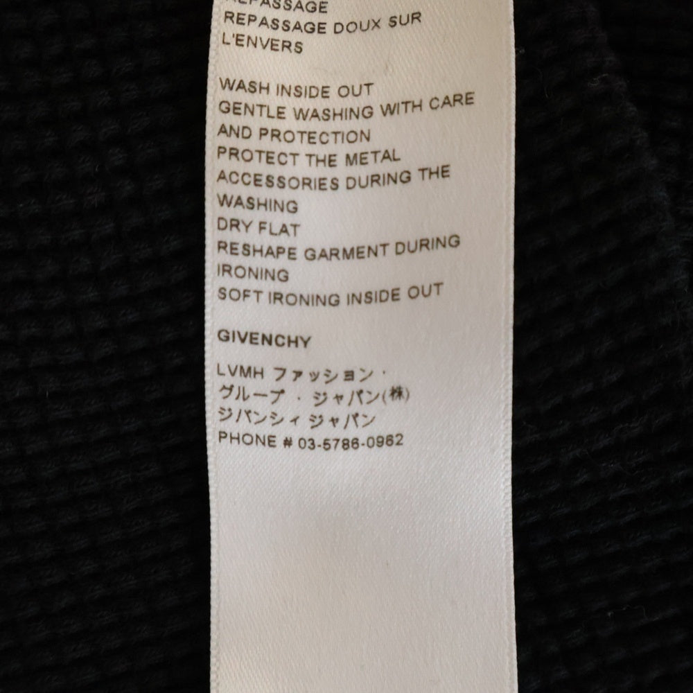 GIVENCHY(ジバンシィ) 23SS ロゴプリント サーマル スウェットプルオーバーパーカー ブラック BMJ0E030RX