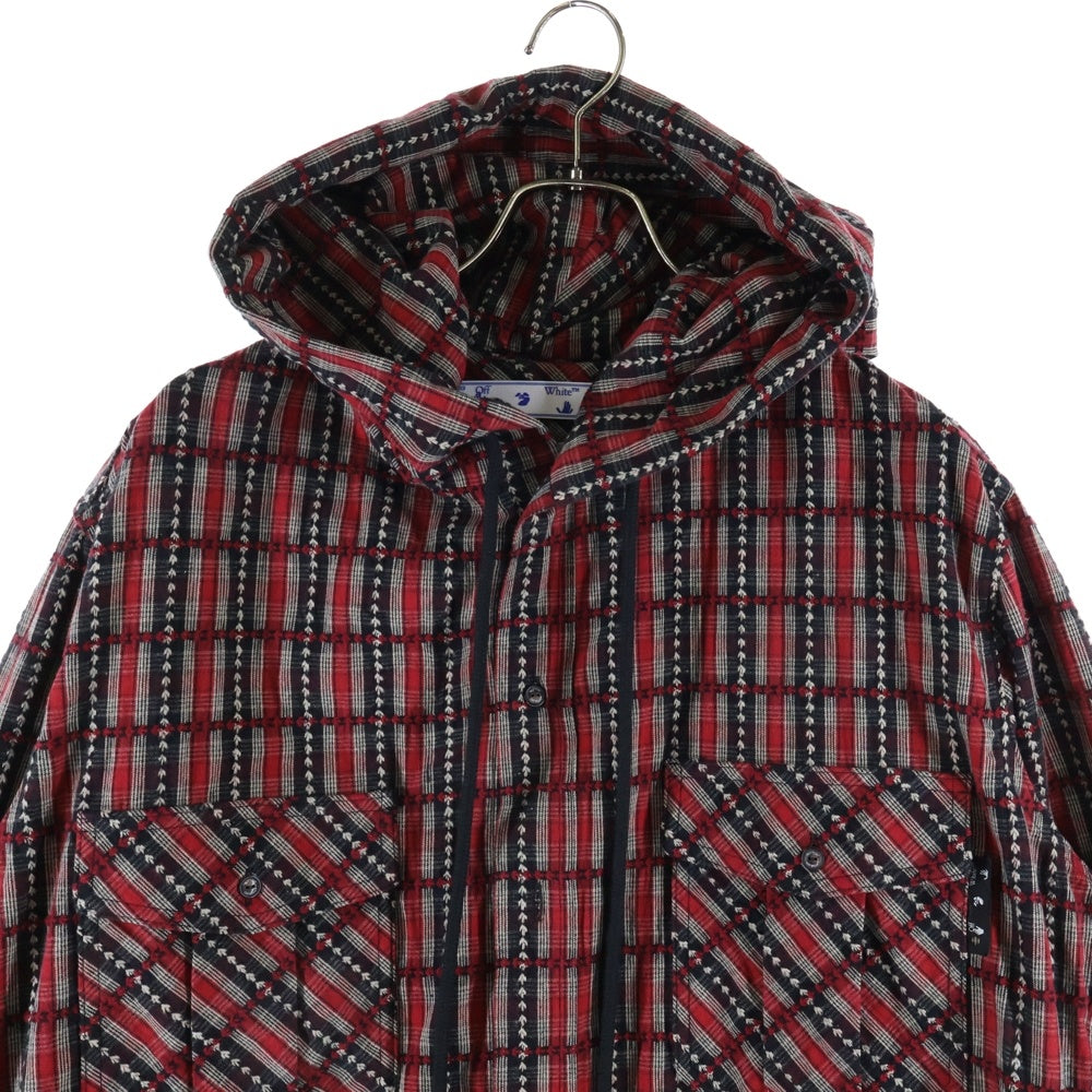 OFF-WHITE(オフホワイト) 20AW Plaid Hooded Jacket プレイド チェック フーデット ジャケット レッド OMGA125F20FAB001