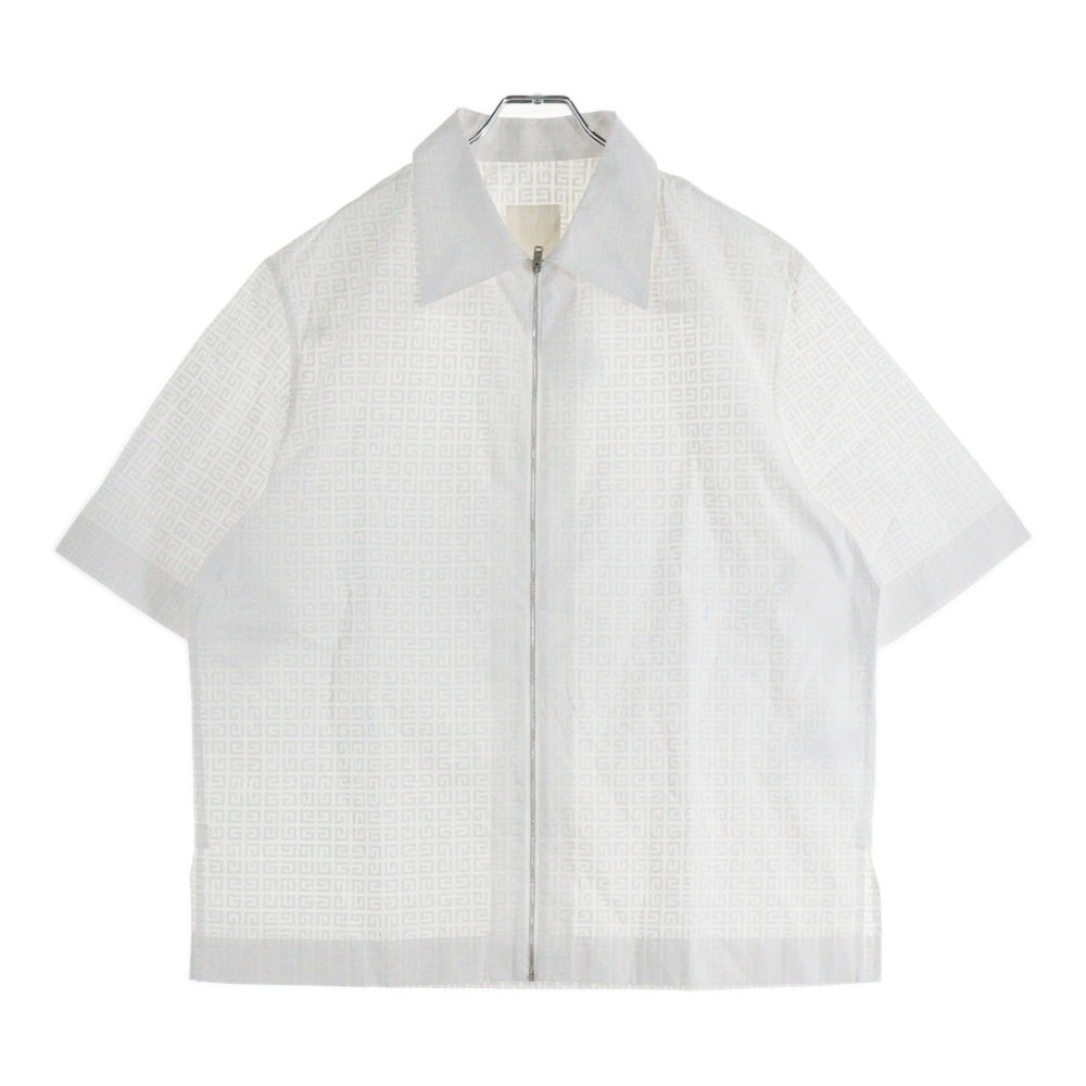 GIVENCHY(ジバンシィ) ジップアップ 総柄 半袖シャツ ホワイト BM60PK109F