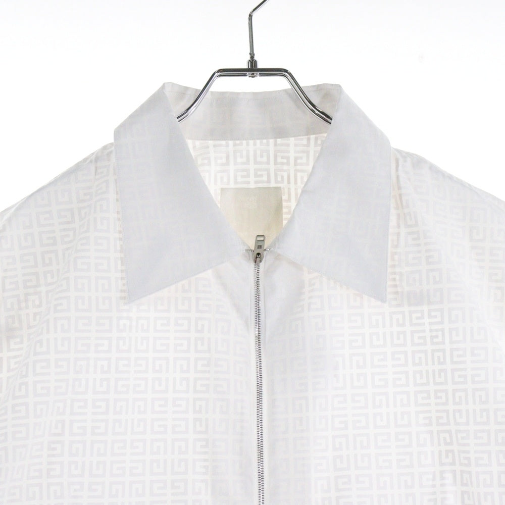 GIVENCHY(ジバンシィ) ジップアップ 総柄 半袖シャツ ホワイト BM60PK109F