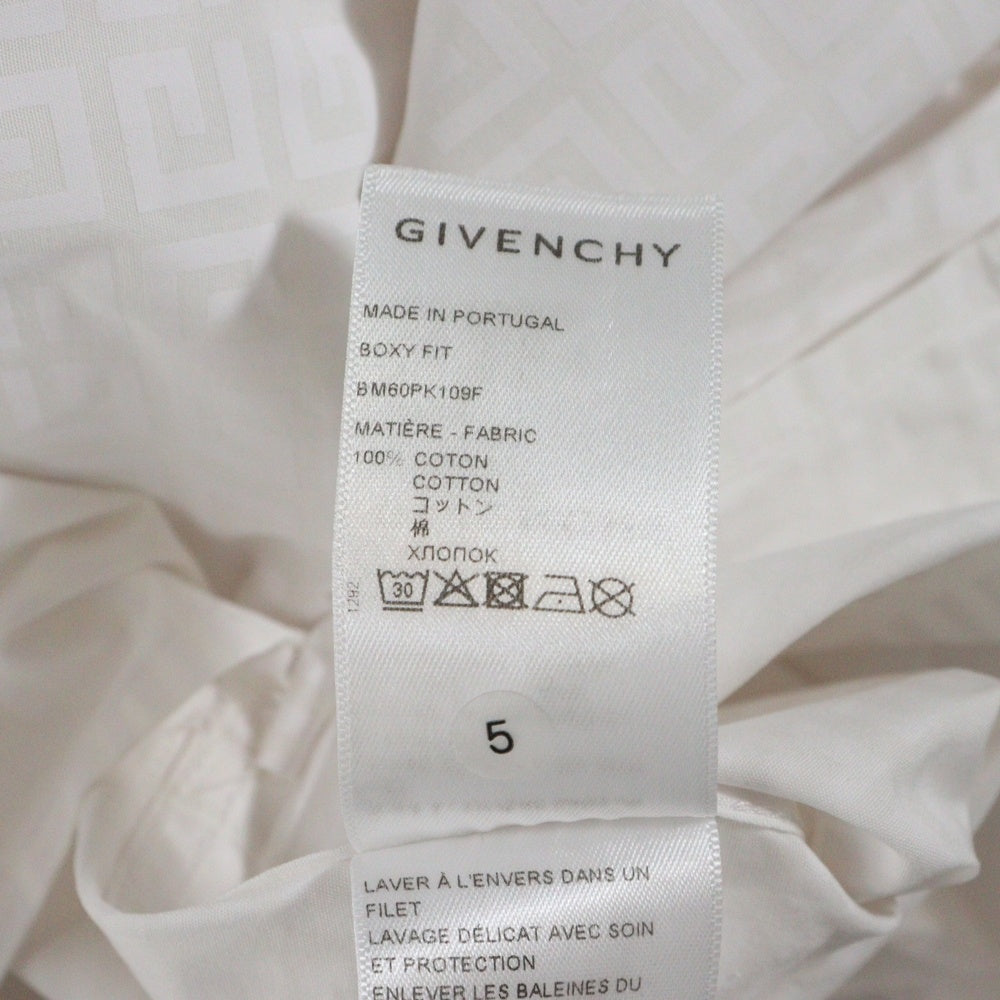 GIVENCHY(ジバンシィ) ジップアップ 総柄 半袖シャツ ホワイト BM60PK109F