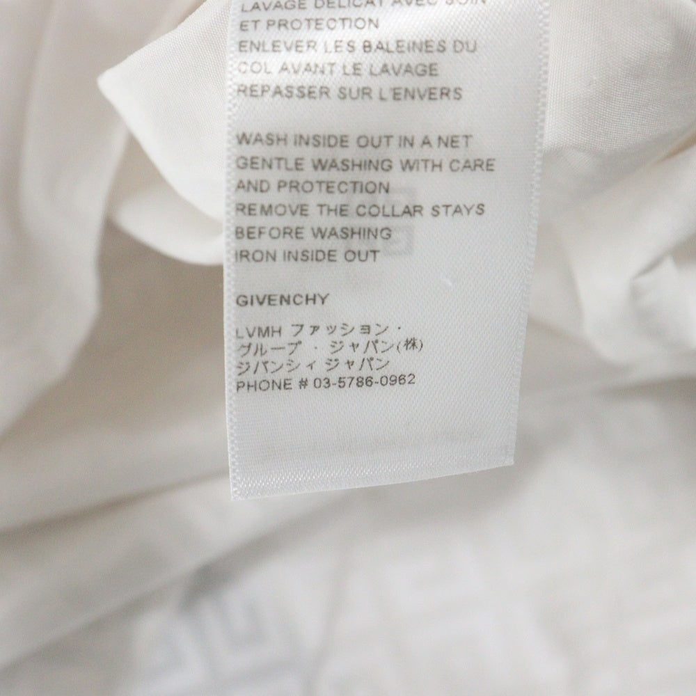 GIVENCHY(ジバンシィ) ジップアップ 総柄 半袖シャツ ホワイト BM60PK109F