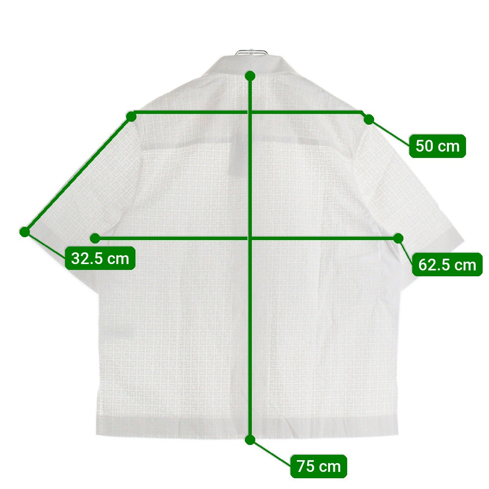 GIVENCHY(ジバンシィ) ジップアップ 総柄 半袖シャツ ホワイト BM60PK109F