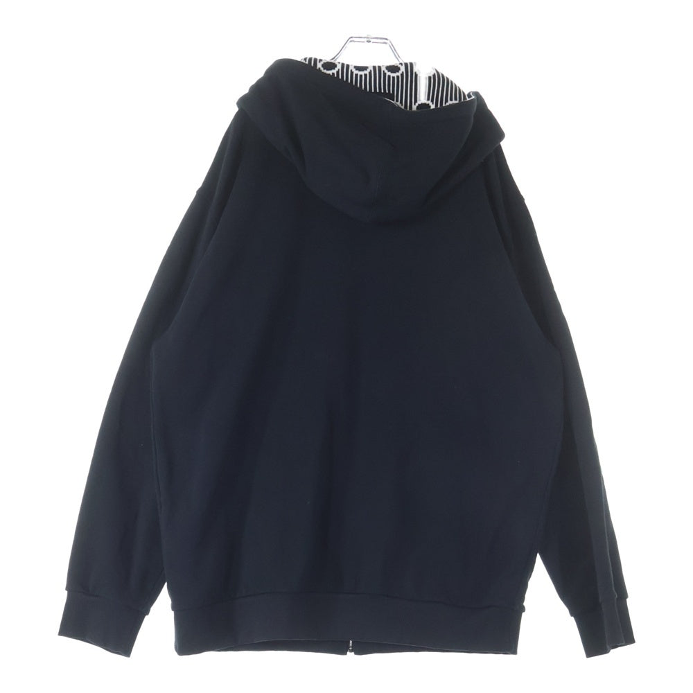PRADA(プラダ) 22AW ストライクトライアングルロゴ ジップアップ スウェット パーカー ブラック UJL40A