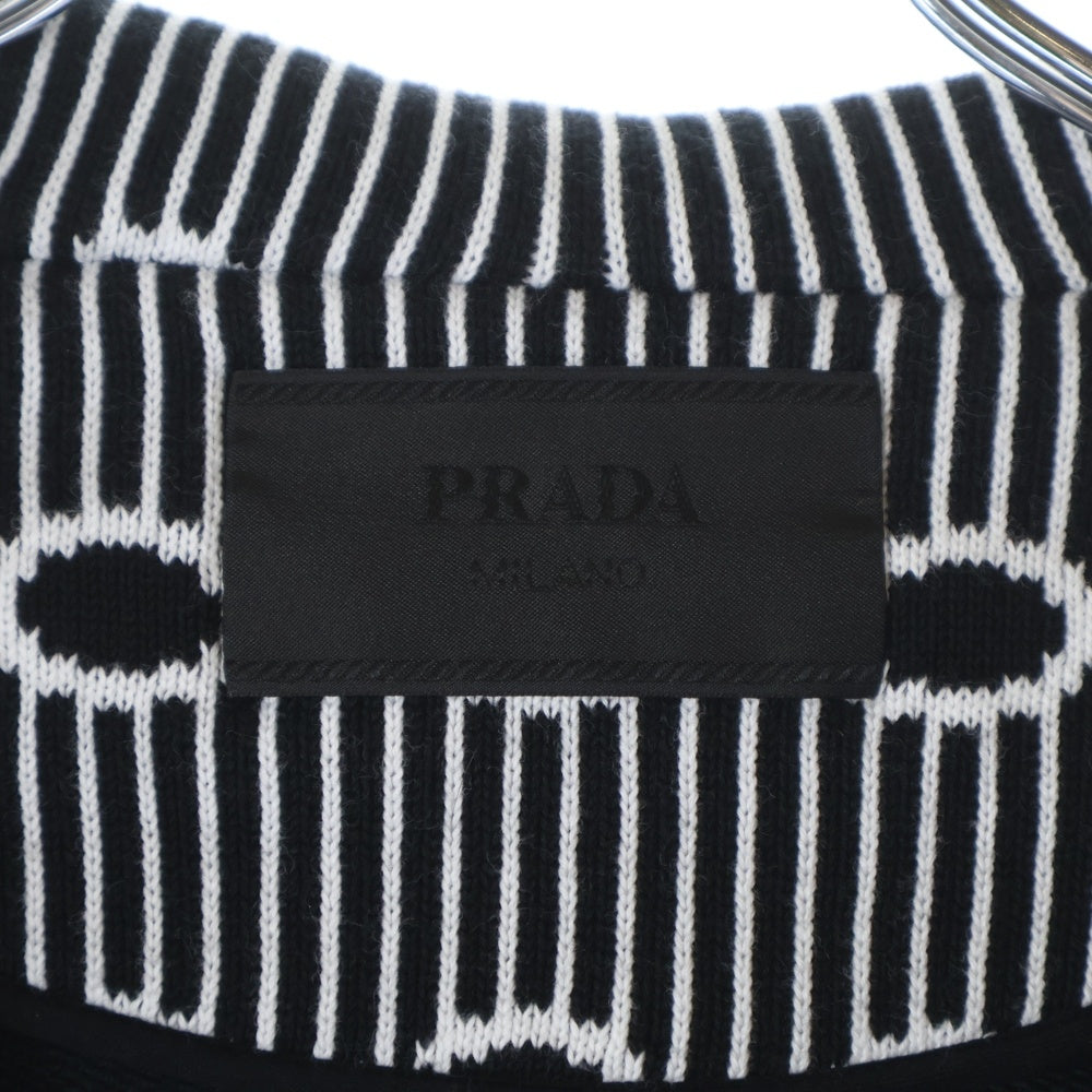 PRADA(プラダ) 22AW ストライクトライアングルロゴ ジップアップ スウェット パーカー ブラック UJL40A