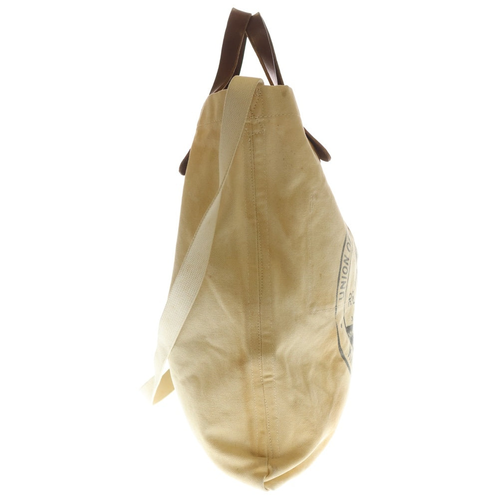 RRL(ダブルアールエル) キャンバス レザーハンドル 2WAY トートバッグ ショルダーバッグ アイボリー レディース