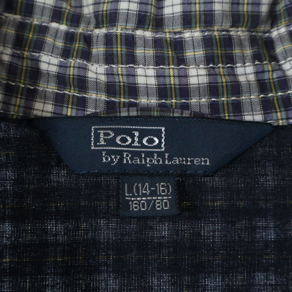 POLO RALPH LAUREN(ポロラルフローレン) ポニー刺繍 チェック ジップアップ スイングジャケット ブルゾン ホワイト