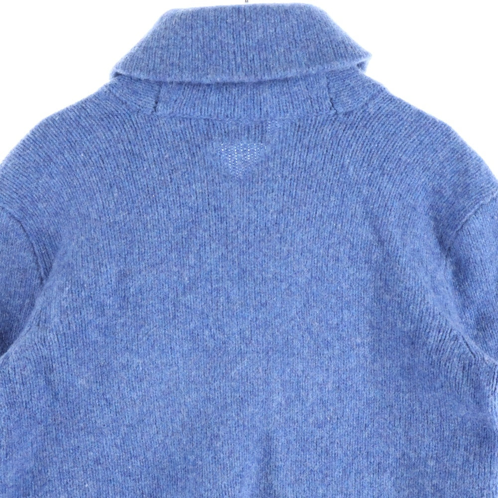 POLO RALPH LAUREN(ポロラルフローレン) メリノウール アンゴラ クルミボタン ショールカラー ニット セーター ブルー