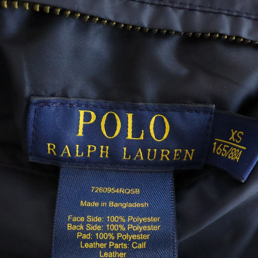 POLO RALPH LAUREN(ポロラルフローレン) ポニー刺繍 ポリエステル キルティング リバーシブル 中綿 ジャケット ブルゾン ネイビー