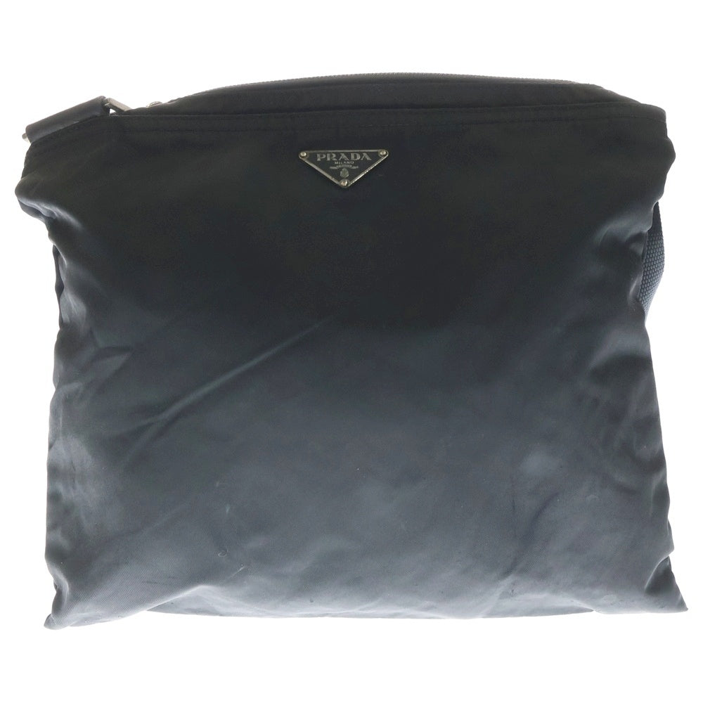 美品 PRADA プラダ 三角ロゴ ナイロン ショルダーバック ブラック PRADA(プラダ) 三角ロゴプレート ナイロン ショルダーバッグ ブラック