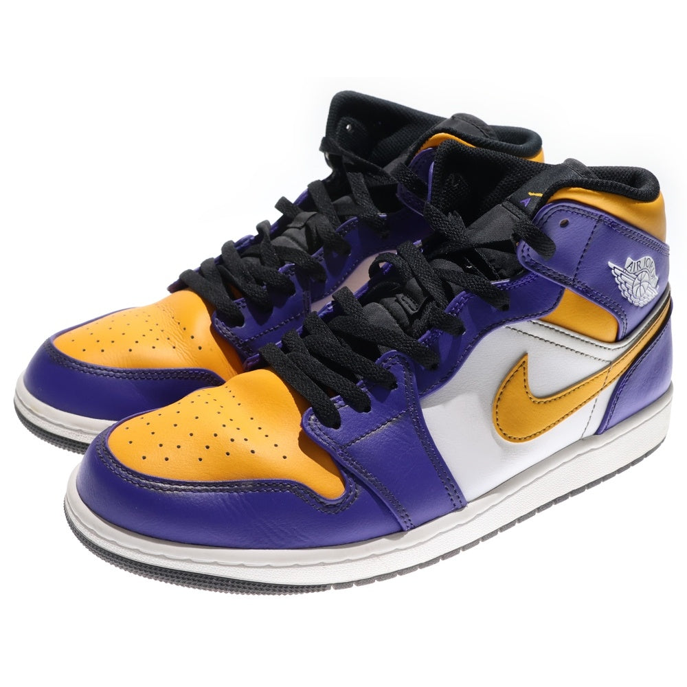 NIKE(ナイキ) AIR JORDAN 1 MID LAKERS エアジョーダン1 ミッドカットスニーカー パープル/イエロー US11/29cm DQ8426-517