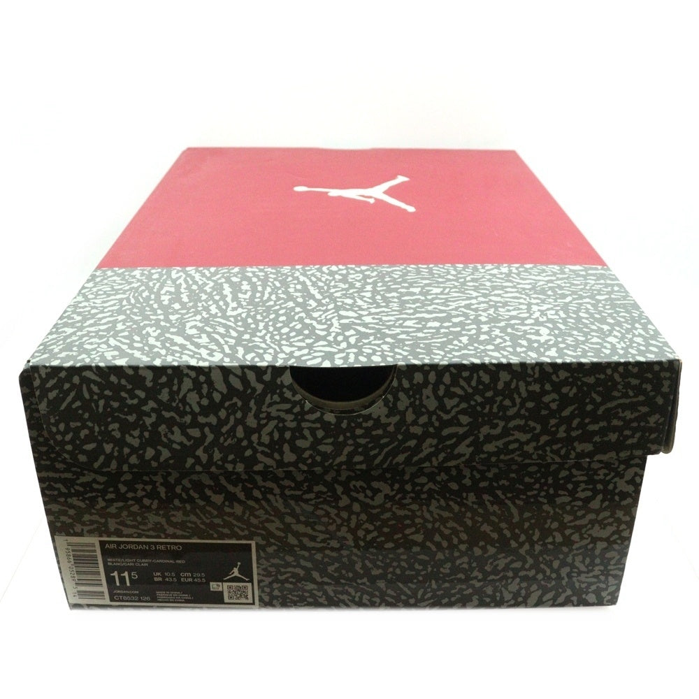 NIKE(ナイキ) AIR JORDAN3 CARDINAL RED エアジョーダン3 カーディナルレッド ハイカットスニーカー ホワイト/レッド US11.5/29.5cm CT8532-126