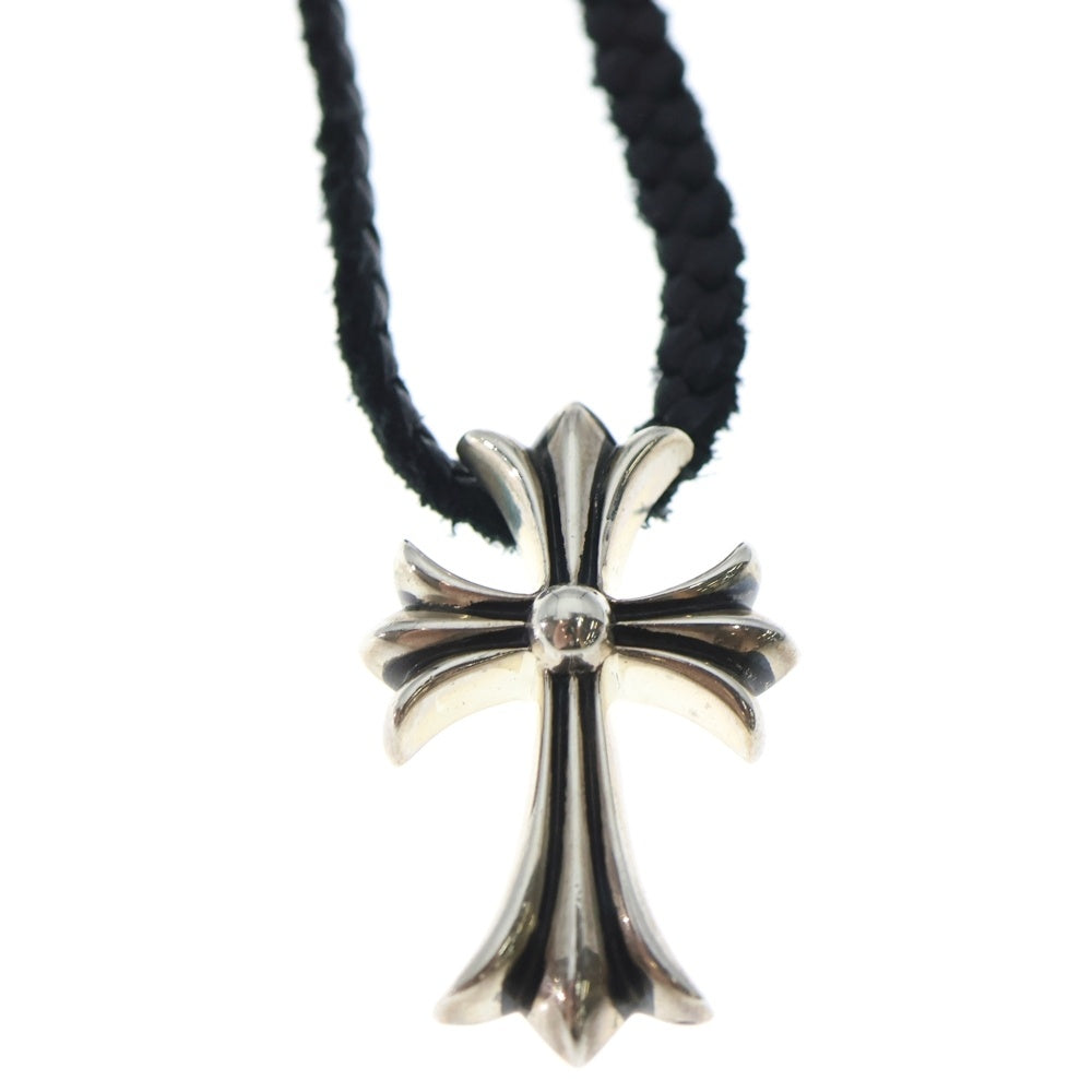 CHROME HEARTS(クロムハーツ) CH CRS SML CL スモールCHクロス レザーブレイド ネックレス シルバー/ブラック BCA217