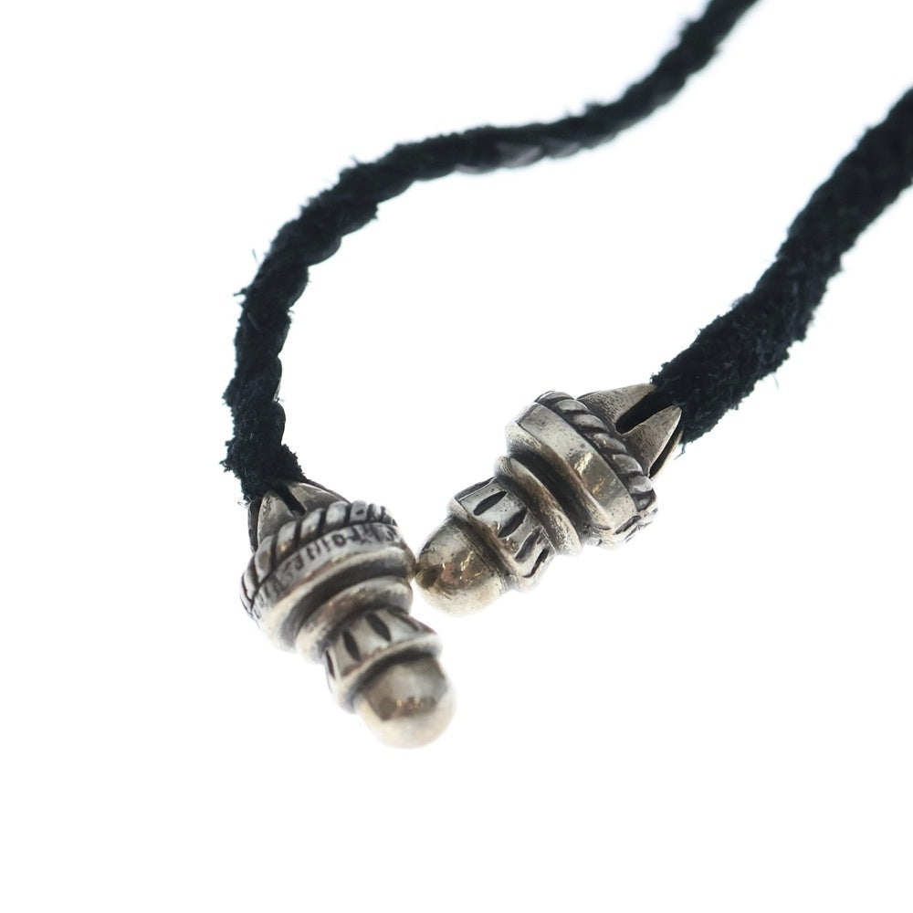 CHROME HEARTS(クロムハーツ) CH CRS SML CL スモールCHクロス レザーブレイド ネックレス シルバー/ブラック BCA217