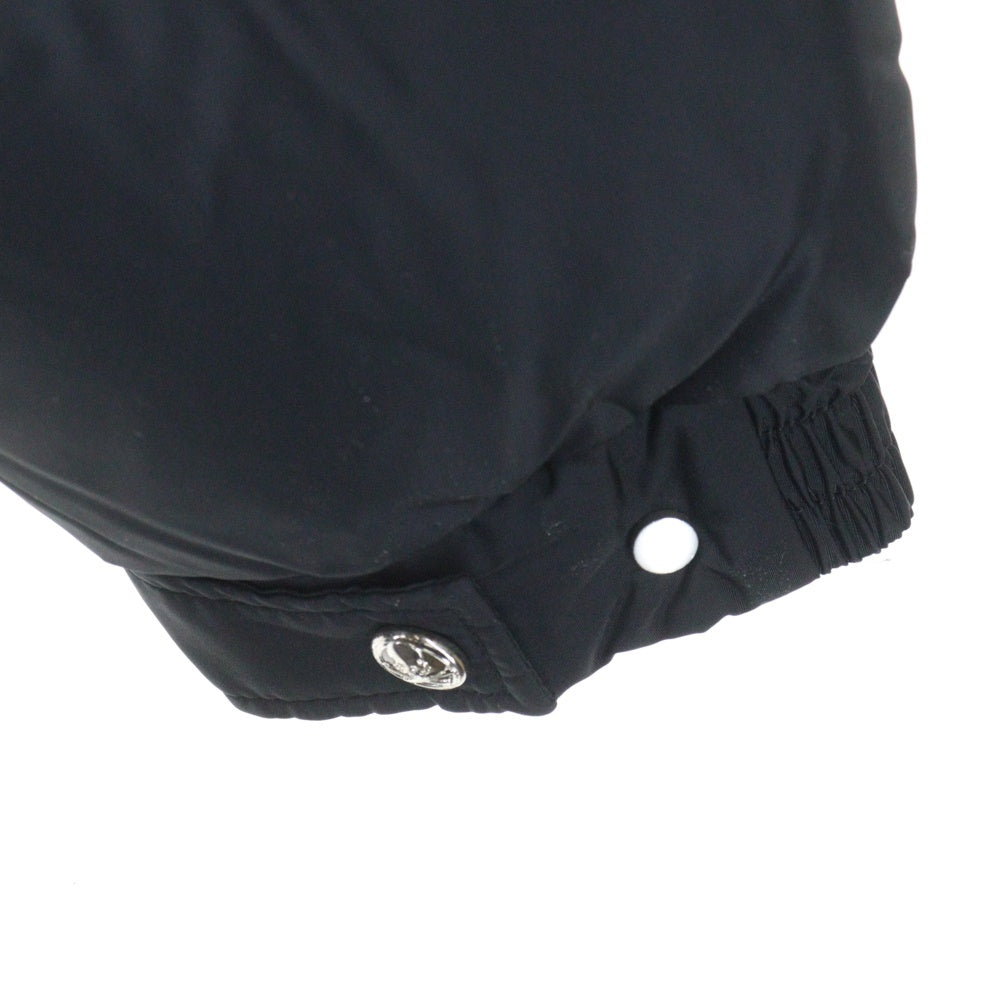 mastermind JAPAN(マスターマインドジャパン) ×Rocky Mountain Featherbed ロッキーマウンテンフェザーベッド レザー切り替え ナイロン ボタンダウン ダウンジャケット ブラック 290-202-01