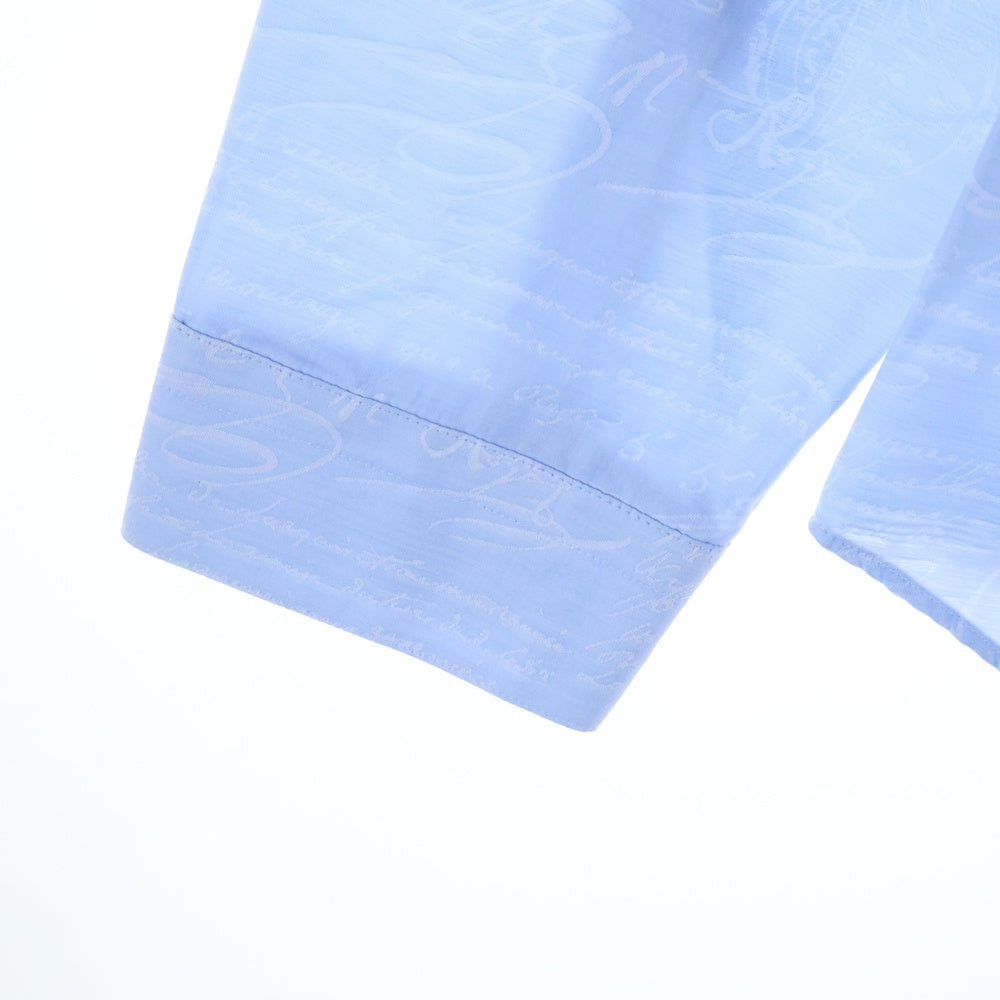 Berluti(ベルルッティ) スクリット カリグラフィー 総柄 コットン 長袖シャツ ライトブルー R15HTL37CAKT