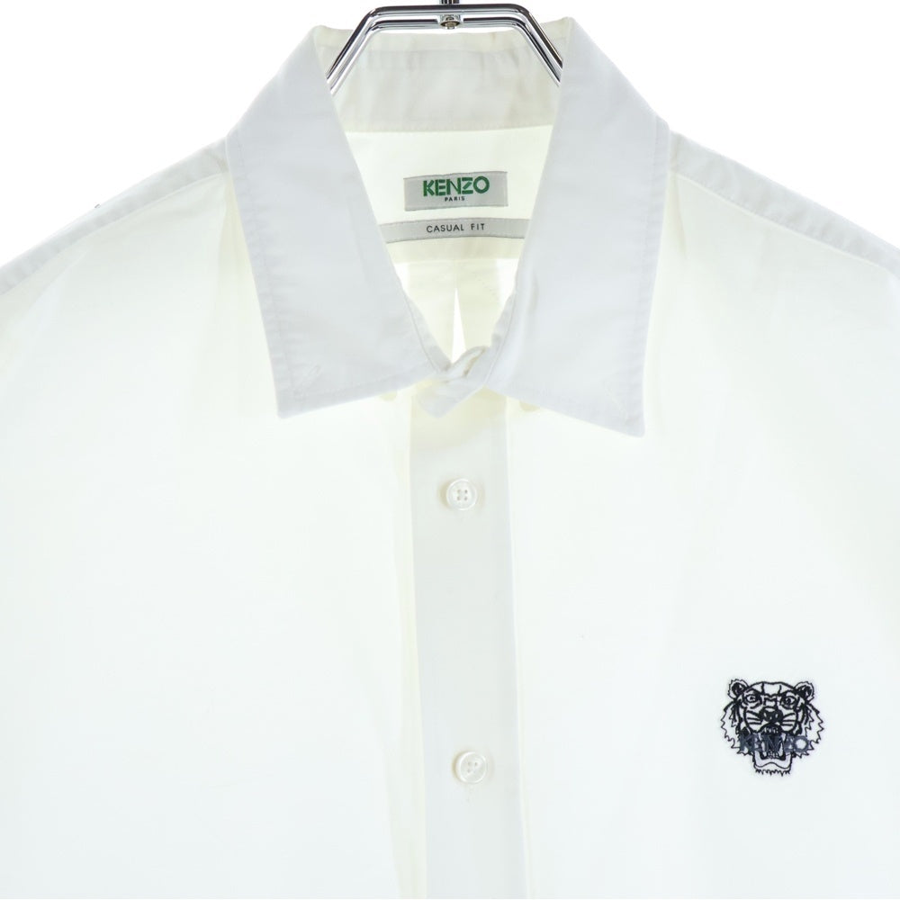 KENZO(ケンゾー) タイガー刺繍 ボタンダウン コットン 長袖シャツ ホワイト F755CH4001LD