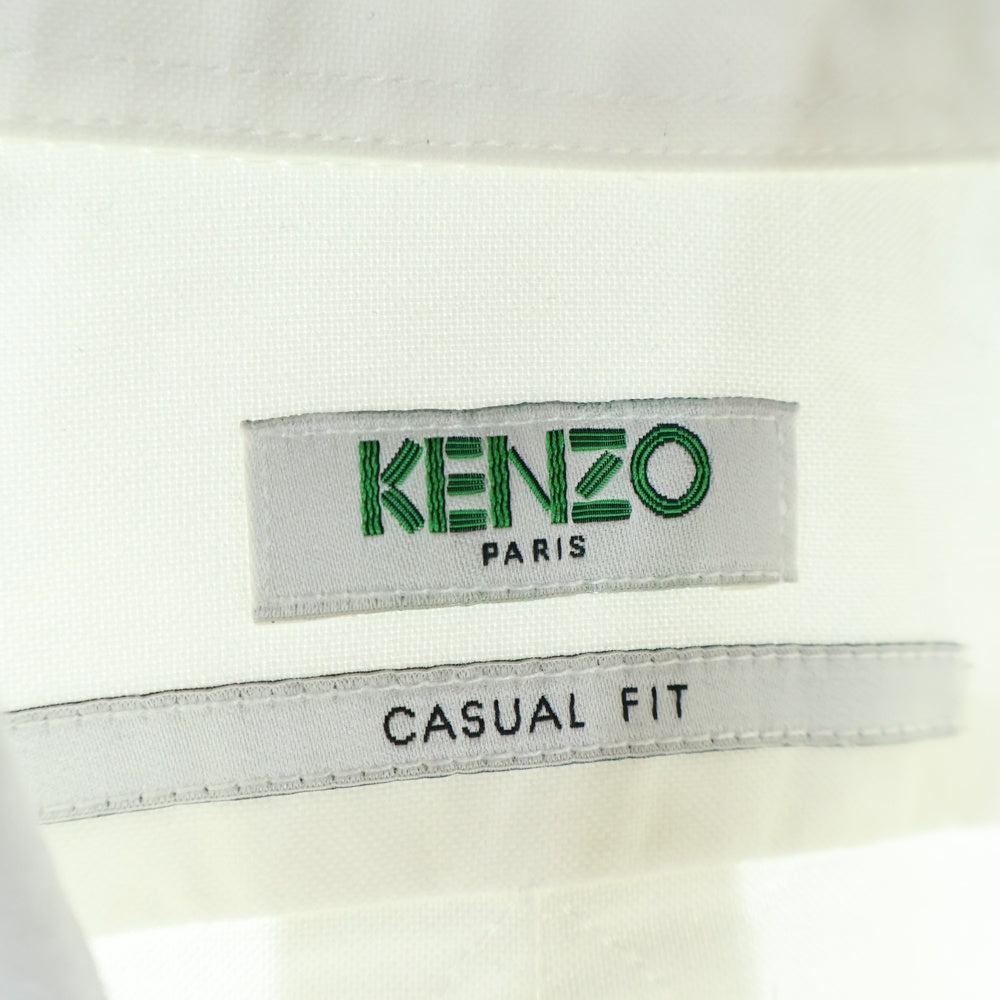KENZO(ケンゾー) タイガー刺繍 ボタンダウン コットン 長袖シャツ ホワイト F755CH4001LD