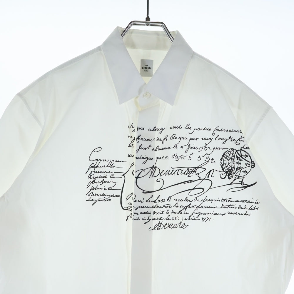 Berluti(ベルルッティ) カリグラフィ コットン 半袖シャツ ホワイト R15HTS02CAHX