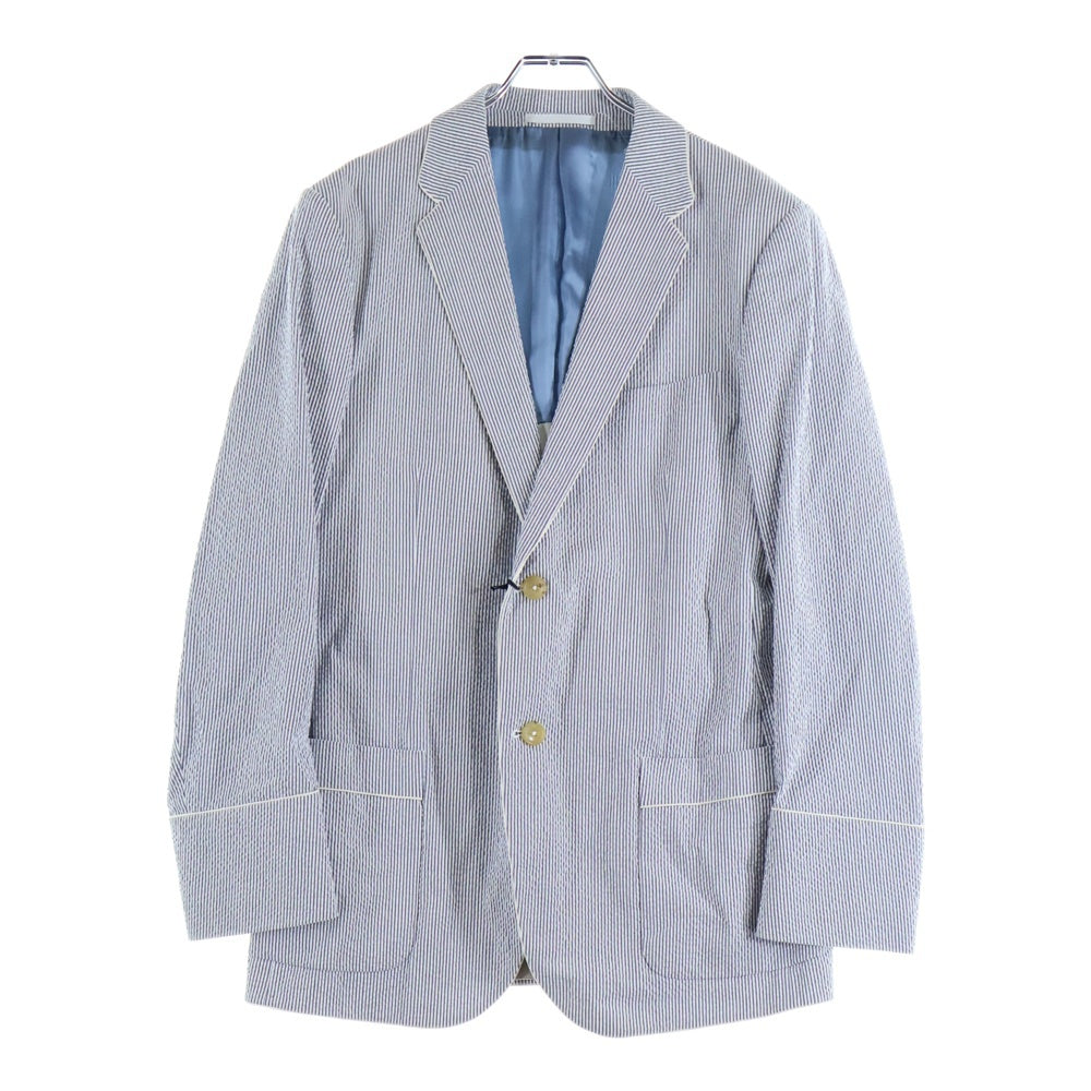 GUCCI(グッチ) シアサッカー ストライプ コットン 2B シングル テーラードジャケット ホワイト/ブルー 479312 Z411F