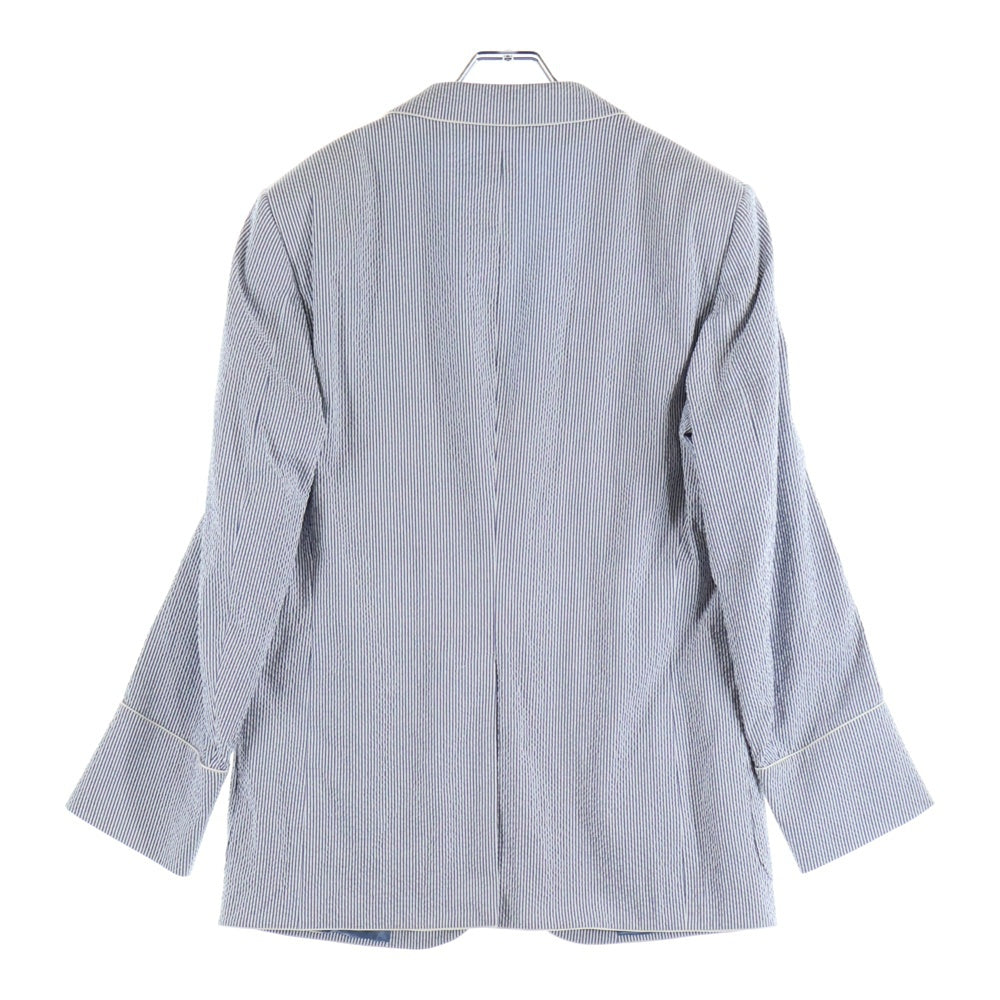 GUCCI(グッチ) シアサッカー ストライプ コットン 2B シングル テーラードジャケット ホワイト/ブルー 479312 Z411F