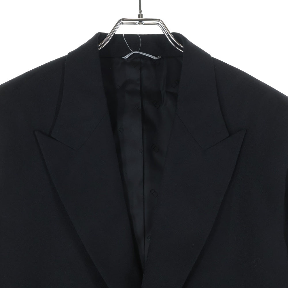 DIOR(ディオール) 19AW パイソン柄 ピークドラペル ウール 1B テーラードジャケット ブラック 933C222B4926