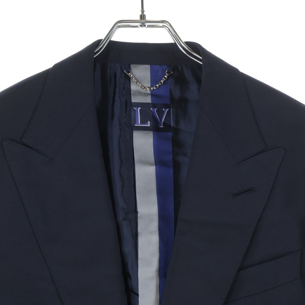 LOUIS VUITTON(ルイヴィトン) 18SS GASTON FIT ガストンフィット ウール ピークドラペル 2B テーラードジャケット ウール スラックスパンツ セットアップスーツ ネイビー RM181F FHL HECF4E